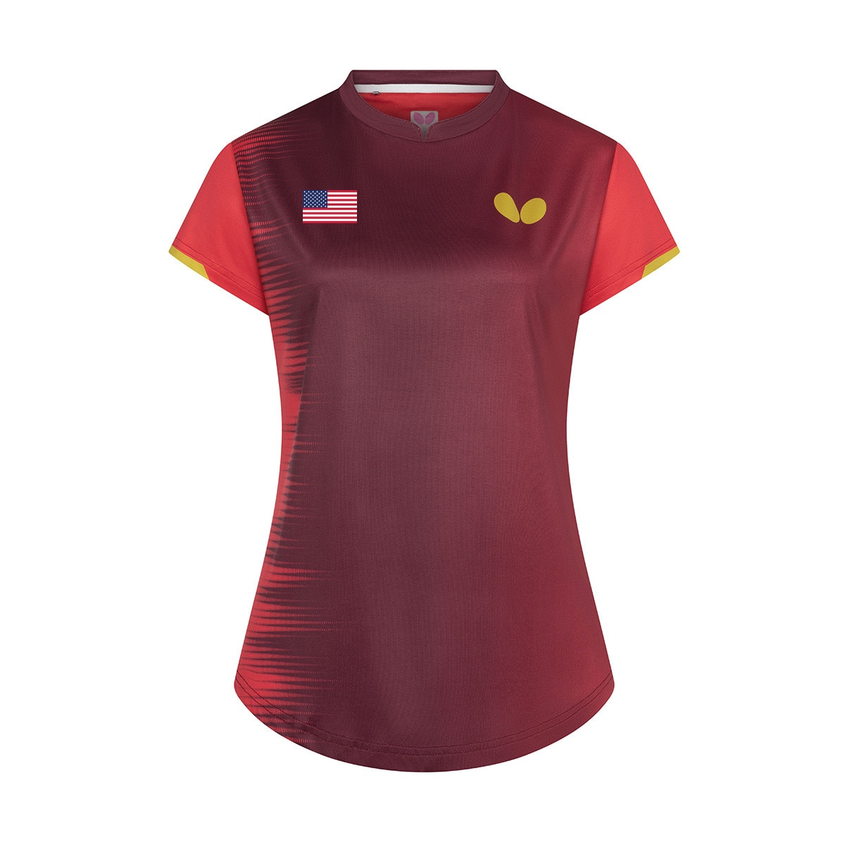 Butterfly Table Tennis USA Team Lady Shirt 26 - Red - Front